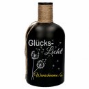 Black Bottle Flaschenlicht "Glückslicht" Geschenk mit Gravur