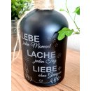 Black Bottle "Lebe Lache Liebe" Deko Flaschenlicht