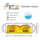 Keramik-Tasse "Bier-Design" Geschenk für Papa / Männer