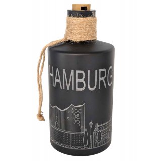 Black Bottle Flaschenlicht "Hamburg Skyline" LED Lichterflasche