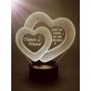 Acrylglas-Aufsteller "Herzen" Geschenk zur Hochzeit